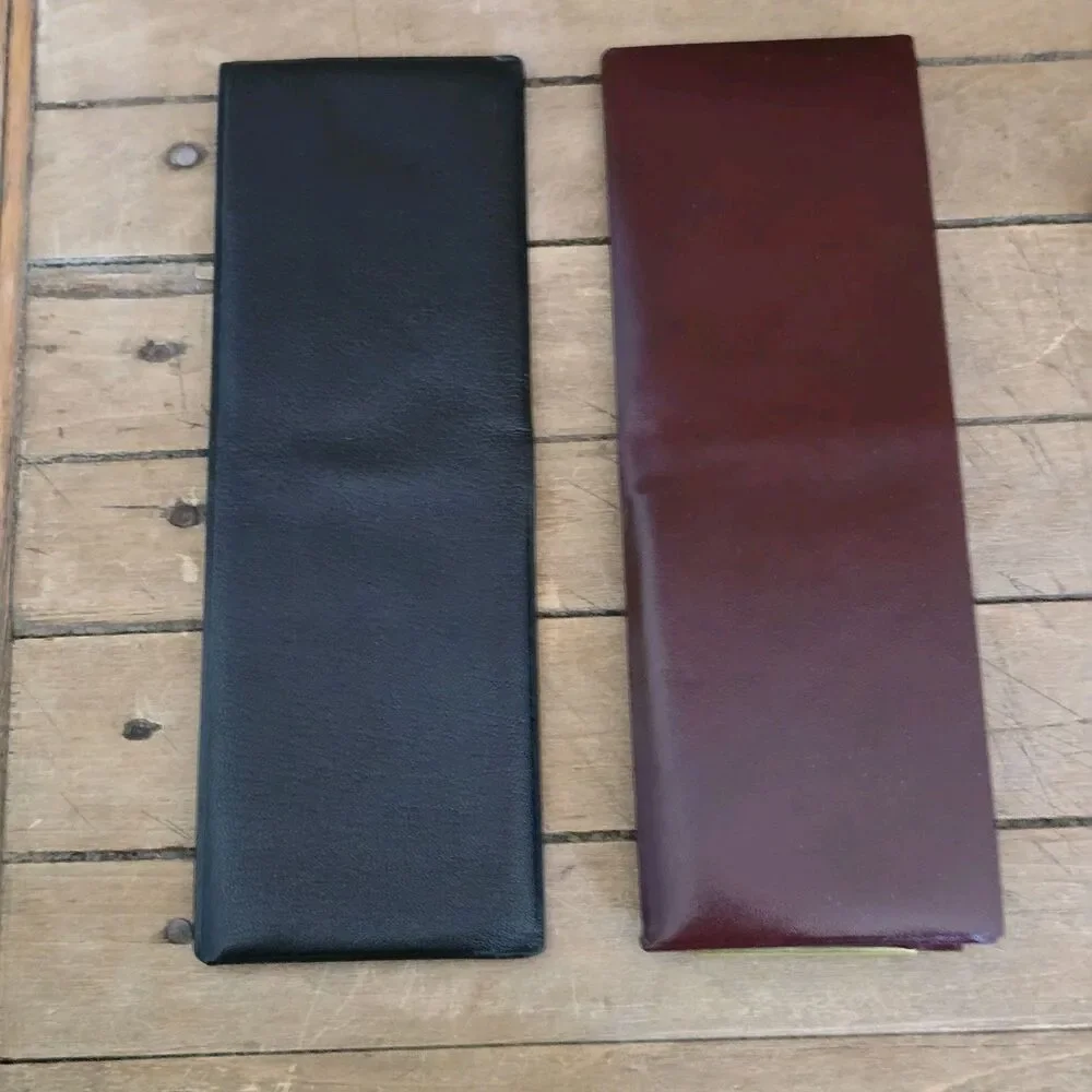 Vintage Buxton Men’s Leather Wallets 1 Black 1 Burgundy Lot Of 2 With Boxes READ